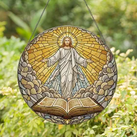Jesus Christ Celestial Ascension Divine Light - Faith Home Decor Gift Stained Glass Suncatcher