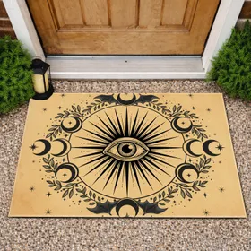 All-Seeing Eye Occult Moon Bat Sprigs Stars Home Decor Gift Doormat