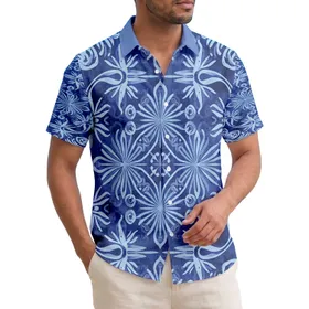Hawaiian Tropical Floral Acanthus Leaves Cross-Star - Everyday Tropical Living Gift Hawaiian Shirt