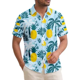 Yellow Pineapple Palm Tree Banana Tropical Leaves - Tropical Lifestyle Gift Hawaiian Shirt