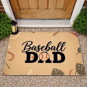 Baseball DAD Heart Baseball Bats Gloves Stitching - Father's Day Everyday Home Decor Gift Doormat