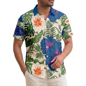 Blue Hibiscus Tropical Flowers Macrame - Island Home Decor Gift Hawaiian Shirt