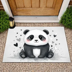 Baby Panda Hearts - Wildlife Lover Home Decor Gift for Panda Lovers Doormat