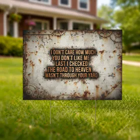 Bold Embossed Metal Text Yard Art - Gritty Industrial Home Decor Yard Sign