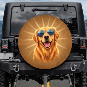 Golden Retriever Dog Aviator Sunglasses - Dog Lover Lifestyle Gift Spare Tire Cover