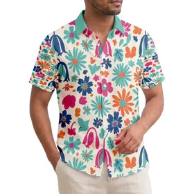 1960s 1970s Tropical Floral Daisy Bellflower Five-Petal Bloom - Everyday Lifestyle Gift Hawaiian Shirt