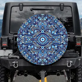 Evil Eye Amulets - Vehicle Accessory Travel Protection Gift for Car & RV Owners Spare Tire Cover