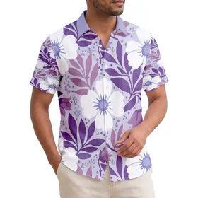 Tropical Hibiscus Bellflower Leaves Floral Stems - Home Decor Gift Hawaiian Shirt