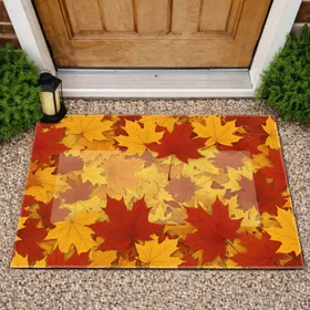 Autumn Maple Leaves Botanical Field - Fall Season Home Decor Gift Doormat