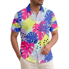 Tropical Monstera Fan Palm Leaves Abstract Blobs Dots - Tropical Lifestyle Gift Hawaiian Shirt