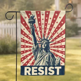 Statue Of Liberty Resist Stars - Protest Statement Decor For Activists Garden Flag