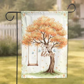 Blossom Tree Swing Butterflies Live Life In Full Bloom Home Decor Gift Garden Flag