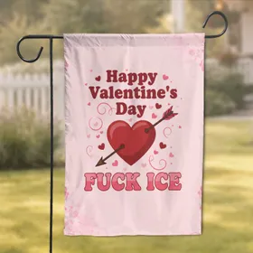 Fuck ICE Valentine Heart - Social Justice Activist Gift Garden Flag