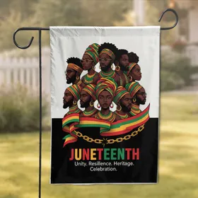 Juneteenth Unity Faces Broken Chains - Heritage Celebration Home Decor Garden Flag