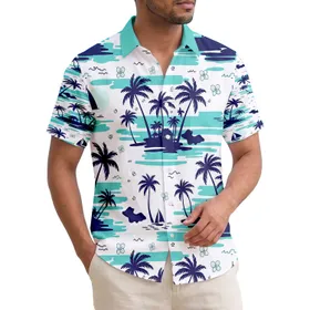 Palm Trees Island Beach Hut Sailboat Water - Tropical Lifestyle Gift Hawaiian Shirt