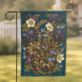 Python Boa Constrictor Art Nouveau Floral - Wildlife Lover Home Decor Gift Garden Flag