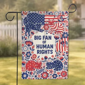 Patriotic Cats Human Rights Text - Activism Home Decor Gift for Social Justice Garden Flag