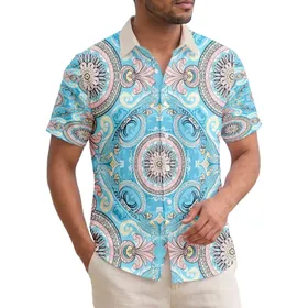 Ornate Baroque Scrolls Acanthus Medallions Tropical Floral - Home Decor Gift Hawaiian Shirt