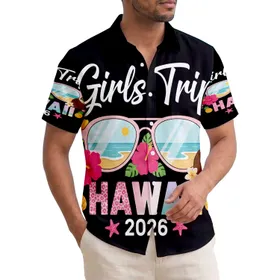 Girls Trip Hawaii 2025 Beach Scene Sunglasses - Vacation Travel Gift Hawaiian Shirt