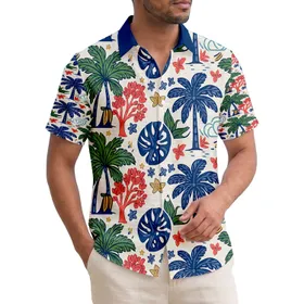 Tropical Palm Trees Fruit Bananas Red Berries Foliage - Home Decor Gift Hawaiian Shirt