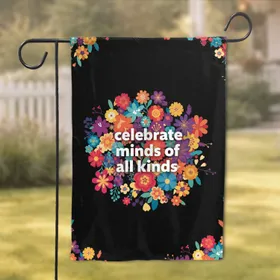 Diverse Floral Mosaic Celebrate Minds - Acceptance Home Decor Gift Garden Flag