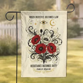 Poppies All Seeing Eye Resistance Duty - Injustice Activism Home Decor Gift Garden Flag