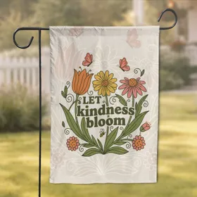 Let Kindness Bloom Retro Floral Garden Butterfly Bee - Home Decor Gift for Gardeners Garden Flag