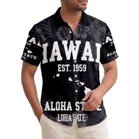 Hawaii Aloha State Island Chain Hibiscus Leaves - Island Lover Home Decor Gift Hawaiian Shirt