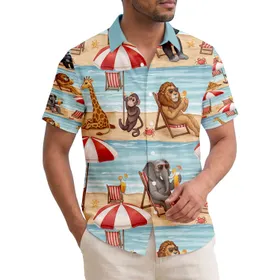 Gorillas Elephants Lions Giraffes Monkeys Beach Party - Summer Travel Gift Hawaiian Shirt