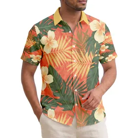 Broad Feathery Palm Fronds Tropical Flowers - Island Lifestyle Home Decor Gift Hawaiian Shirt