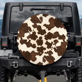 Authentic Cow Print Farmhouse Decor - Gift for Cow Lover Spare Tire Cover