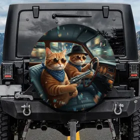 Ginger Cats Driving Sunglasses Pistol - Auto Enthusiast Vehicle Accessory Gift Spare Tire Cover
