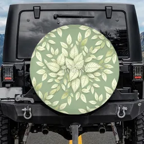 Botanical Leaves Fronds Abstract Shapes - Home Decor Gift Spare Tire Cover