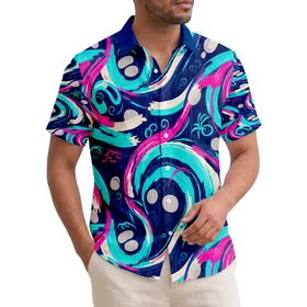 Tropical Hawaiian Brushstrokes Organic Shapes Splatters - Home Decor Gift Hawaiian Shirt