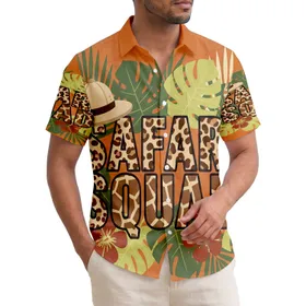 Safari Squad Animal Print Hat Tropical Foliage - Adventure Travel Gift for Explorers Hawaiian Shirt