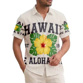 HAWAII EST 1959 THE ALOHA STATE Hibiscus Flower - Hawaii Lover Gift Hawaiian Shirt