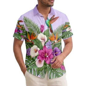 Hummingbird Tropical Flowers Calla Lily Bird of Paradise - Wildlife Lover Gift Hawaiian Shirt