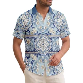 Hibiscus Anthurium Plumeria Tropical Floral Lauhala Waves - Home Decor Gift Hawaiian Shirt