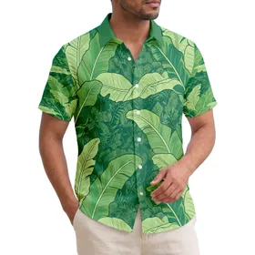 Large Stylized Banana Leaf Tropical Foliage Lush Greenery - Home Decor Gift Hawaiian Shirt
