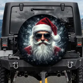 Santa Claus Aviator Snowflakes - Christmas Gift Spare Tire Cover