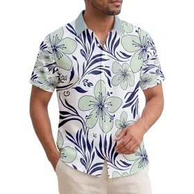 Tropical Four Petal Flower Botanical Leaf Bird - Home Decor Gift Hawaiian Shirt