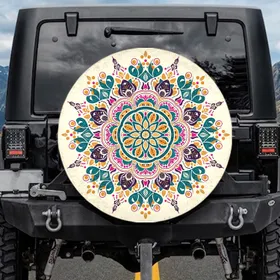 Bohemian Mandala Star Floral Teardrop - Boho Lifestyle Gift Spare Tire Cover