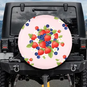 Strawberry Blueberry Blossom Garden - Garden Lover Gift Spare Tire Cover