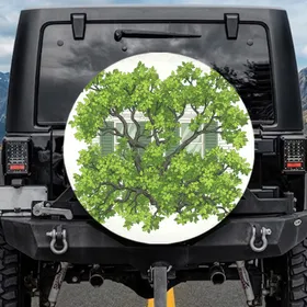 Green Tree Foliage Building Facade - Outdoor Decor Gift for Nature Lover Spare Tire Cover