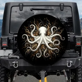 Realistic Majestic Octopus Tentacles - Ocean Life Enthusiast Gift for Adventurers Spare Tire Cover