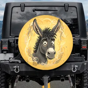 Bewildered Grumpy Donkey - Farmhouse Home Decor Gift for Donkey Lover Spare Tire Cover
