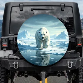 Polar Bear Arctic Ice Landscape - Wildlife Lover Gift Spare Tire Cover