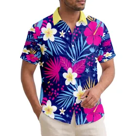 Hibiscus Plumeria Tropical Leaves Berry Blossoms - Everyday Island Home Decor Gift Hawaiian Shirt