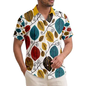 Tropical Botanical Leaves Branching Stems - Tropical Lifestyle Gift Hawaiian Shirt