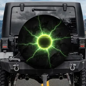 Glowing Tennis Ball Electric Lightning - Sports Fan Gift for Tennis Lover Spare Tire Cover